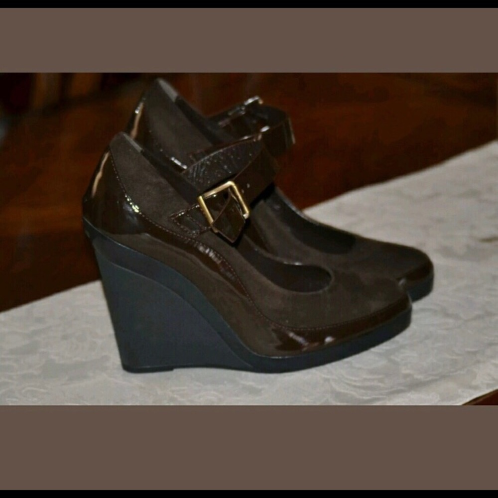 Hogan brown patent leather and suede shoes